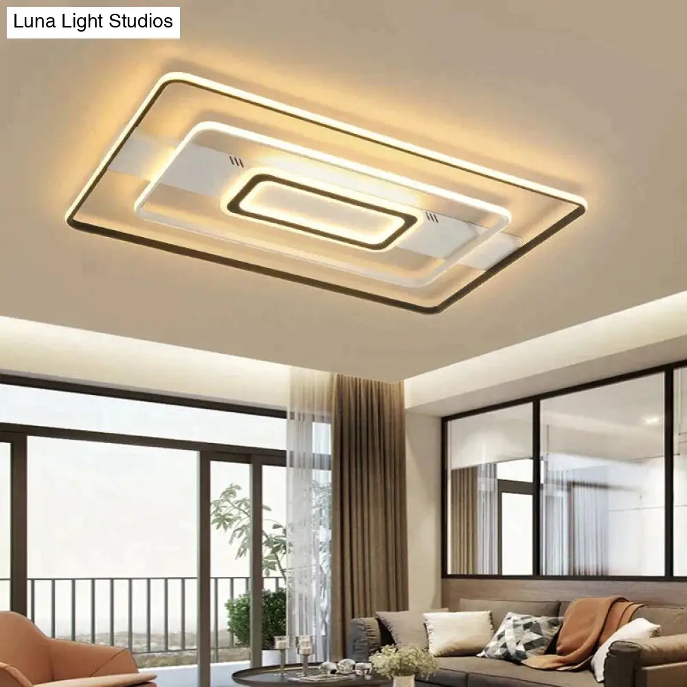 Modern Rectangle/Square/Circle Acrylic Led Ceiling Light White Color Black Remote Control For