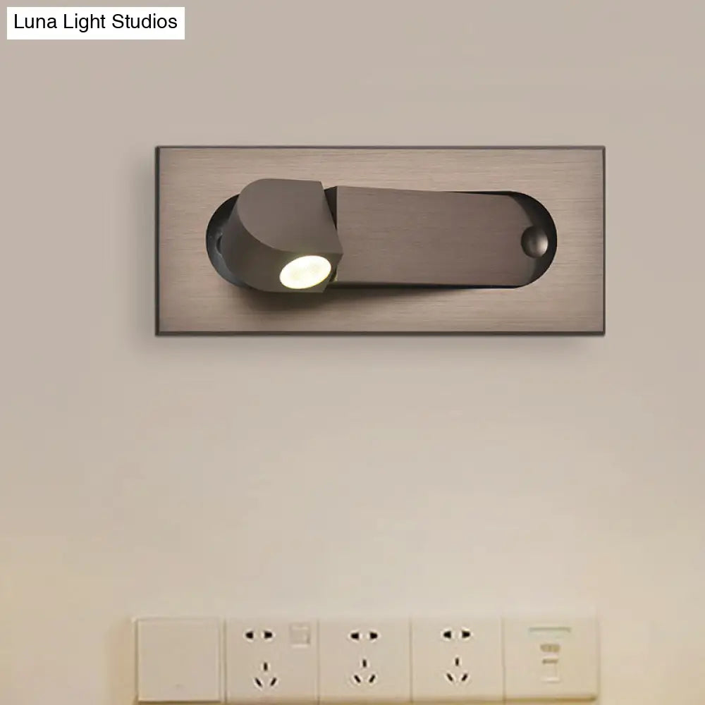 Modern Rectangle Wall Light Sconce With Embedded Aluminum Design - Rotatable Led Bedroom Lamp In