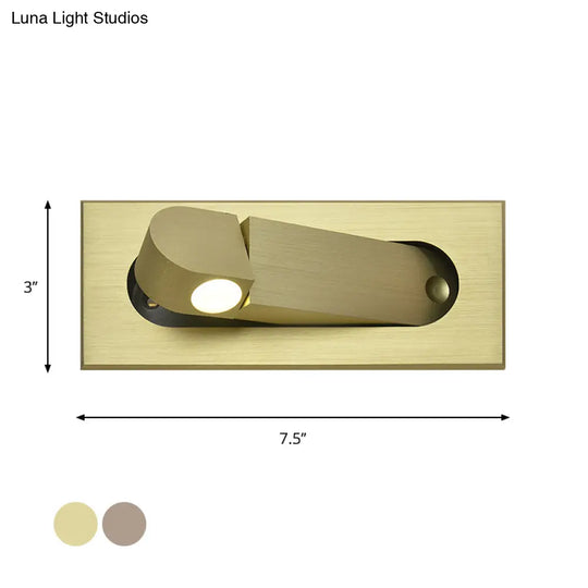 Modern Rectangle Wall Light Sconce With Embedded Aluminum Design - Rotatable Led Bedroom Lamp In