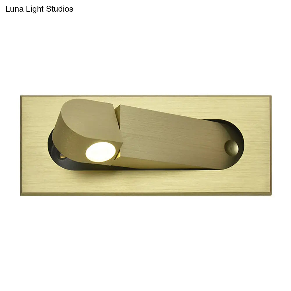 Modern Rectangle Wall Light Sconce With Embedded Aluminum Design - Rotatable Led Bedroom Lamp In