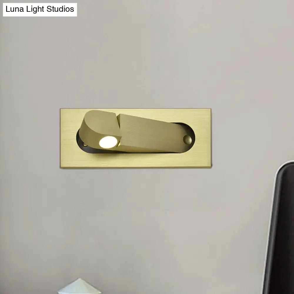 Modern Rectangle Wall Light Sconce With Embedded Aluminum Design - Rotatable Led Bedroom Lamp In