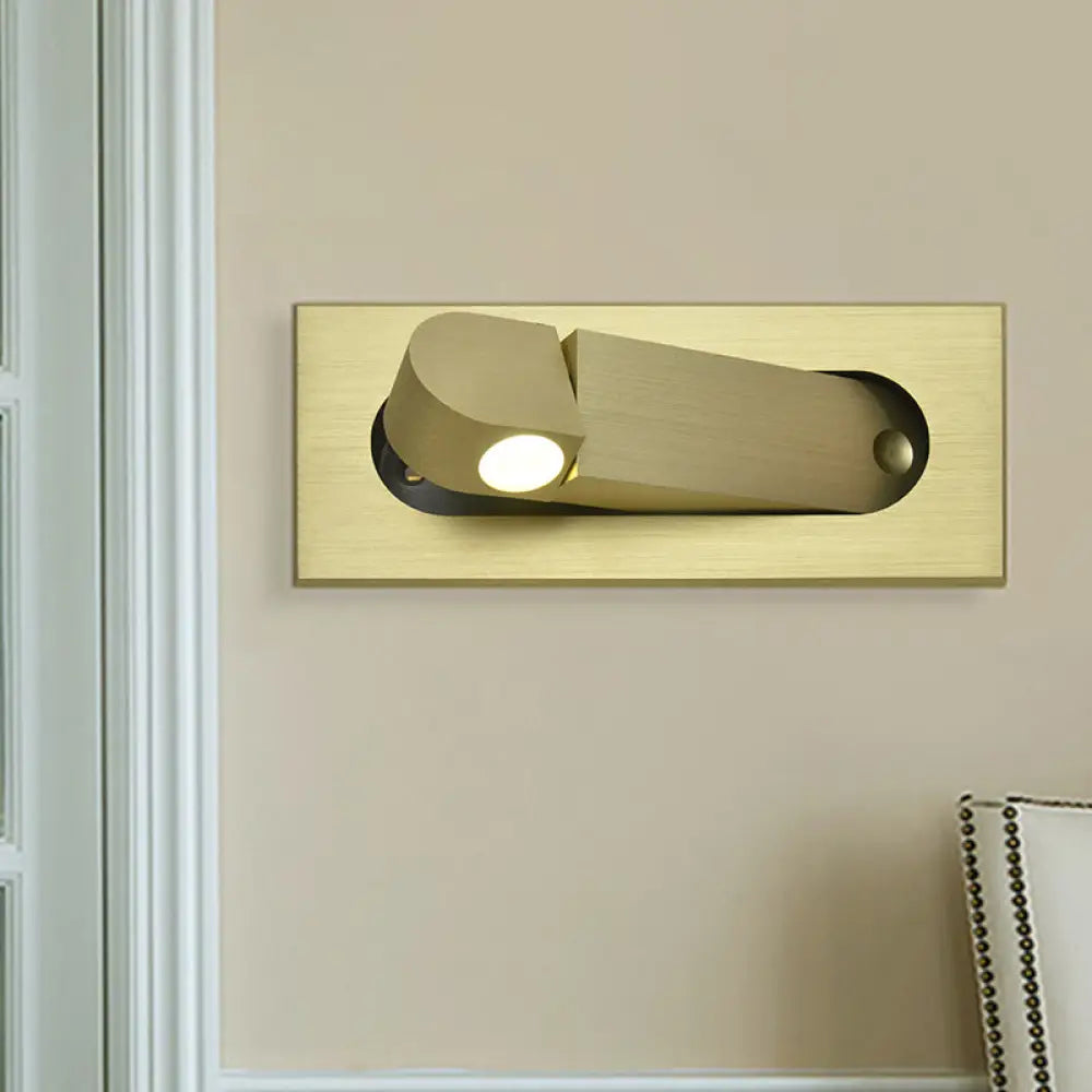 Modern Rectangle Wall Light Sconce With Embedded Aluminum Design - Rotatable Led Bedroom Lamp In