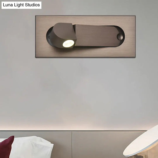 Modern Rectangle Wall Light Sconce With Embedded Aluminum Design - Rotatable Led Bedroom Lamp In