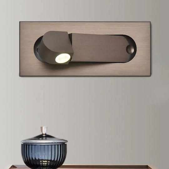 Modern Rectangle Wall Light Sconce With Embedded Aluminum Design - Rotatable Led Bedroom Lamp In