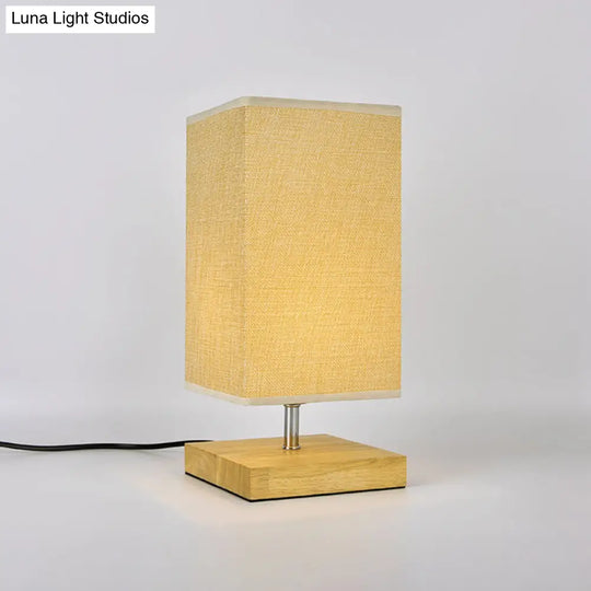 Modern Rectangular Fabric Night Table Lamp With Task Lighting - Flaxen