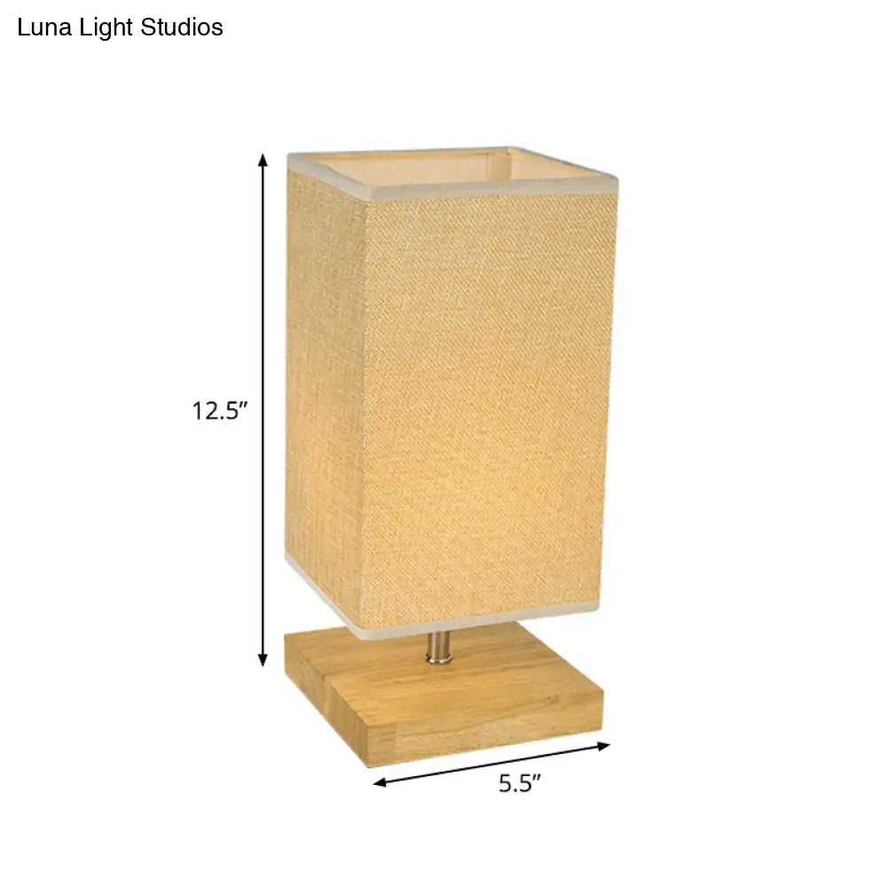 Modern Rectangular Fabric Night Table Lamp With Task Lighting - Flaxen