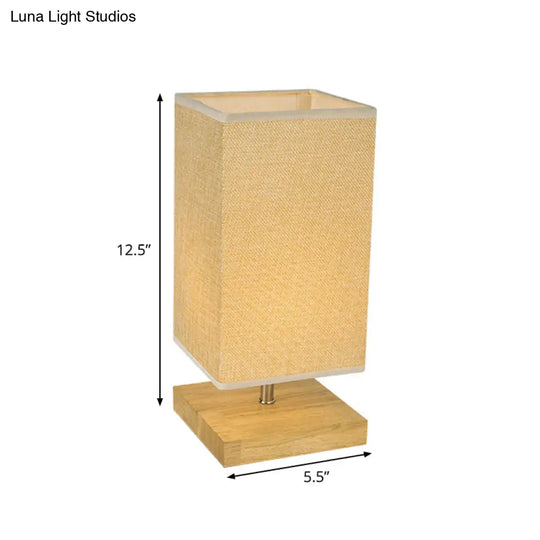 Modern Rectangular Fabric Night Table Lamp With Task Lighting - Flaxen