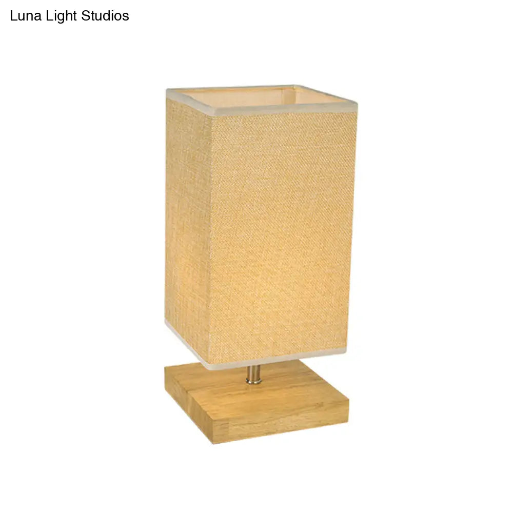 Modern Rectangular Fabric Night Table Lamp With Task Lighting - Flaxen