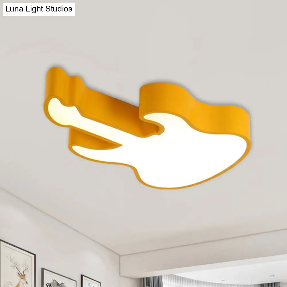 Modern Red/Yellow/Green Led Guitar Ceiling Light For Living Room