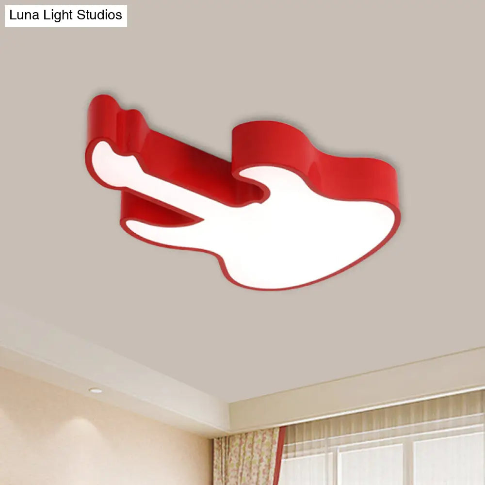 Modern Red/Yellow/Green Led Guitar Ceiling Light For Living Room