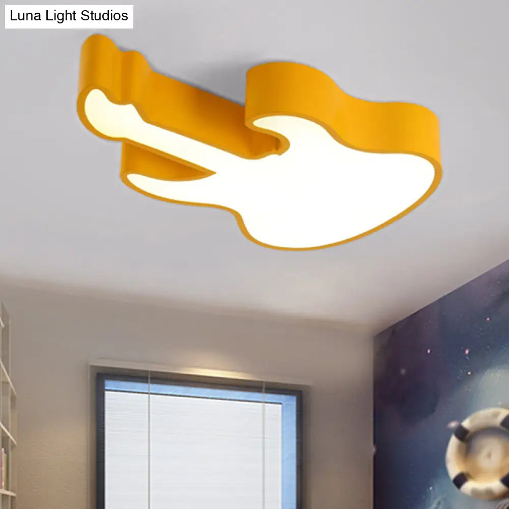 Modern Red/Yellow/Green Led Guitar Ceiling Light For Living Room Yellow