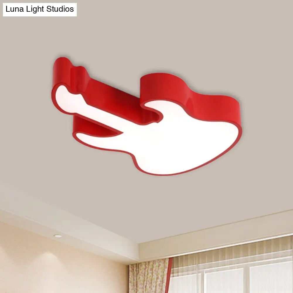 Modern Red/Yellow/Green Led Guitar Ceiling Light For Living Room