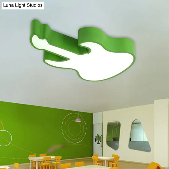 Modern Red/Yellow/Green Led Guitar Ceiling Light For Living Room Green