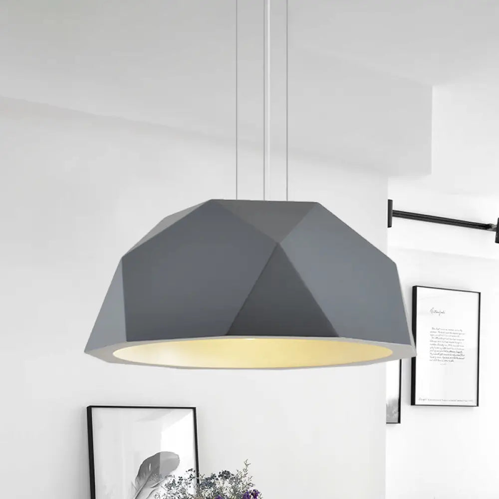 Modern Resin Hanging Pendant Light In Black/Grey For Guest Room Grey