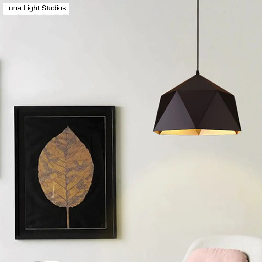 Modern Rhombus Metal Suspension Lamp - Loft Style Pendant Light Fixture For Living Room