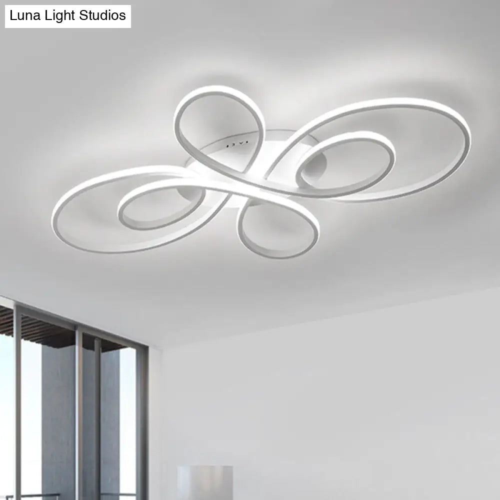 Modern Ribbons Led Ceiling Flush Mount Light In Warm/White Multiple Sizes & Colors