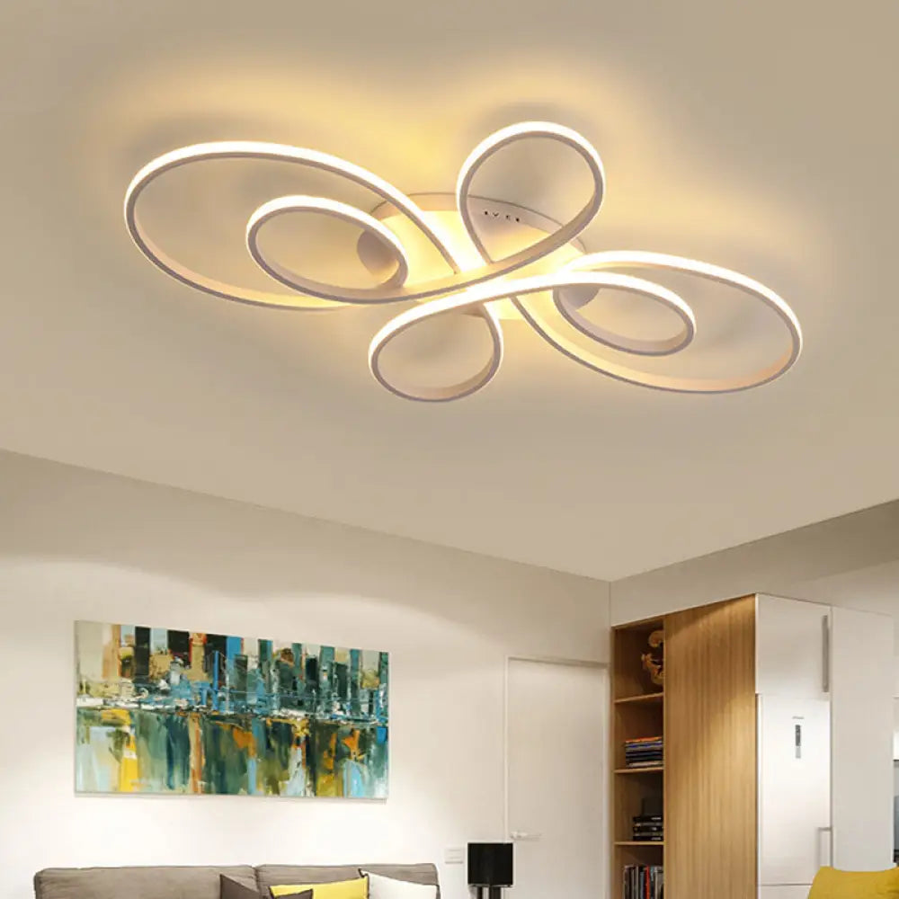 Modern Ribbons Led Ceiling Flush Mount Light In Warm/White Multiple Sizes & Colors White / 23.5’