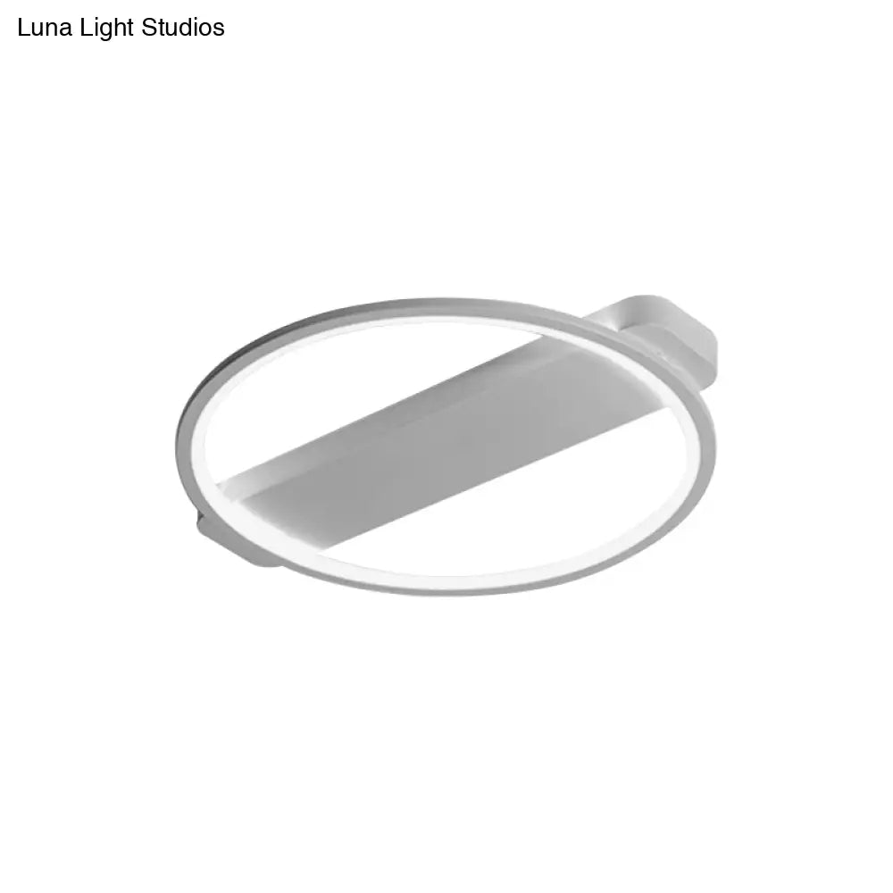 Modern Ring Acrylic Flush Light: 18/25.5 Wide Led Ceiling Fixture For Living Room (Black/White)