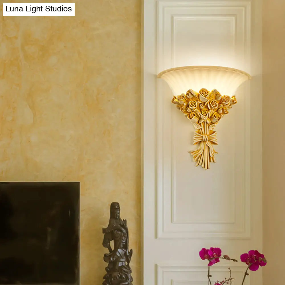 Modern Rose Flush Sconce Light: Exquisite Beige Wall Lighting