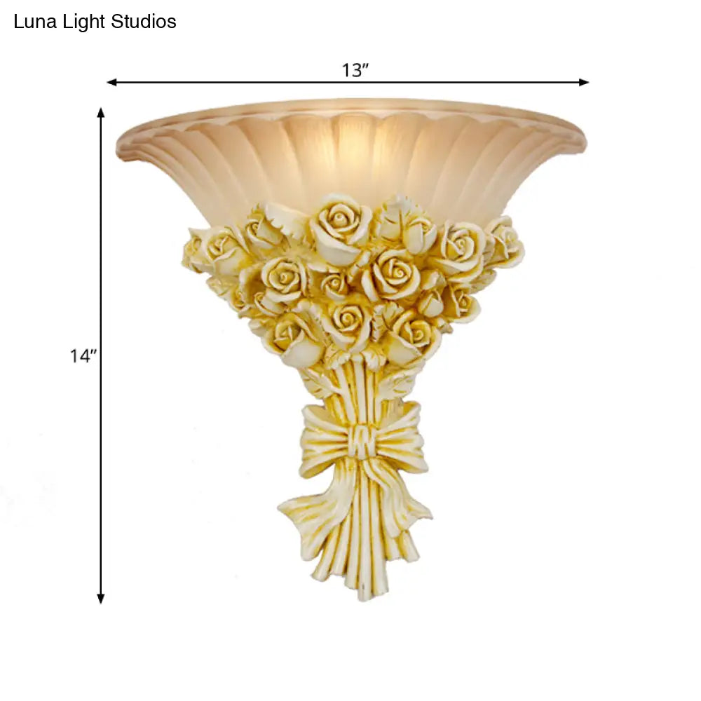 Modern Rose Flush Sconce Light: Exquisite Beige Wall Lighting