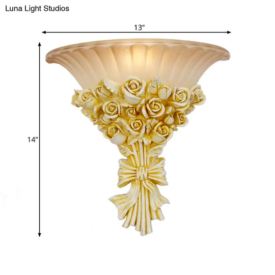 Modern Rose Flush Sconce Light: Exquisite Beige Wall Lighting