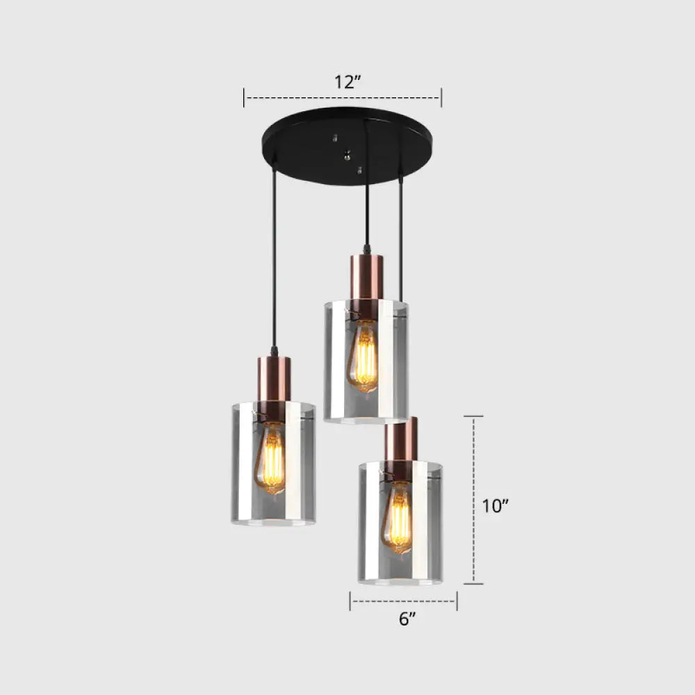 Modern Rose Gold Cluster Pendant Light With Smoked Glass Ideal For Restaurants Smoke Gray / 12’