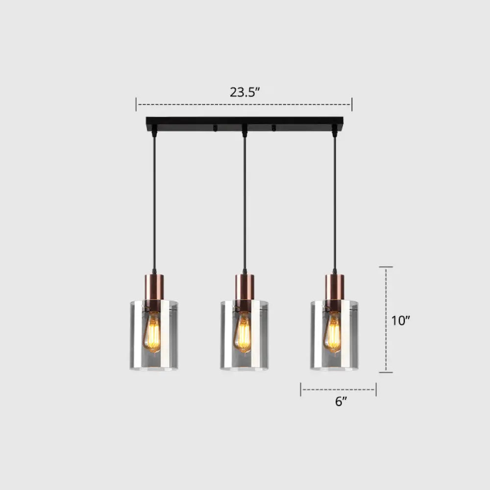 Modern Rose Gold Cluster Pendant Light With Smoked Glass Ideal For Restaurants Smoke Gray / 23.5’