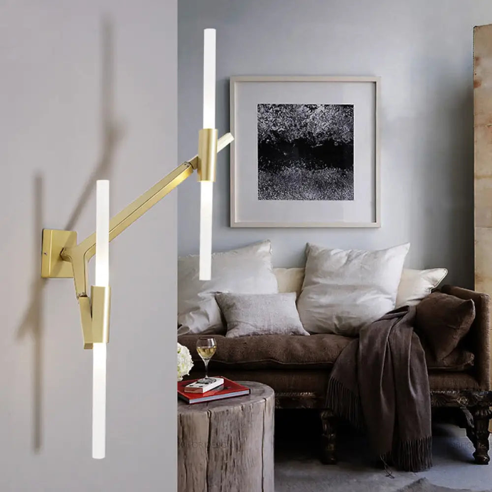 Modern Rotatable Gold Wall Sconce Lighting With 2/4 Metal Heads 4 /