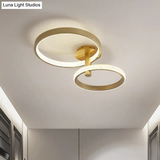 Modern Rotatable Led Semi-Flush Ceiling Lamp In Warm/White/Natural Light 25.5/33.5 L Gold / 25.5