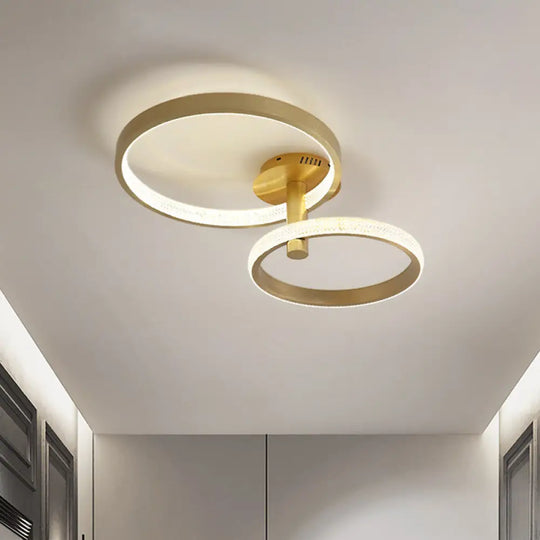 Modern Rotatable Led Semi - Flush Ceiling Lamp In Warm/White/Natural Light 25.5’/33.5’ L Gold /