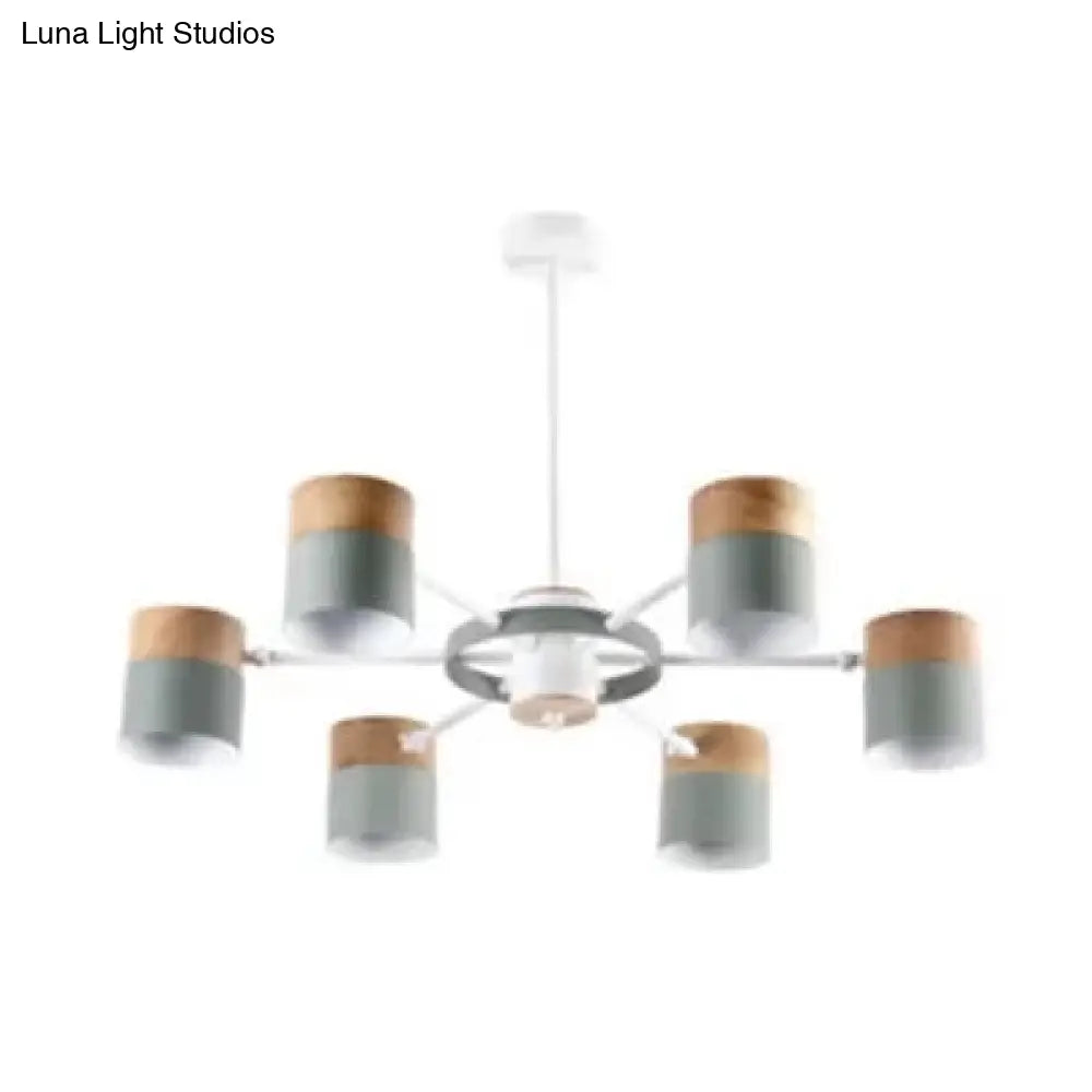 Modern Rotatable Metal Cylinder Chandelier: Macaron Style Ceiling Light For Nursing Room