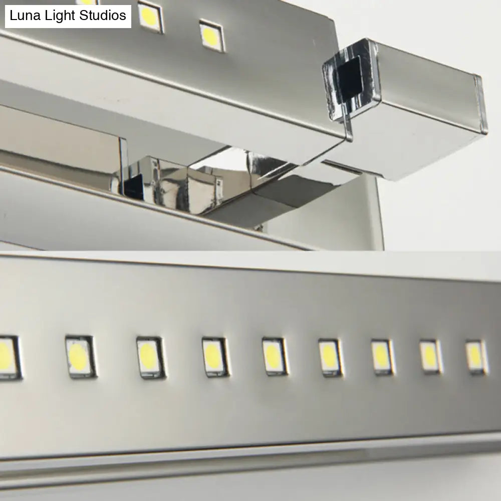 Modern Rotatable Stainless Steel Led Vanity Sconce Light - 18.5/24 Chrome Warm/White Lighting