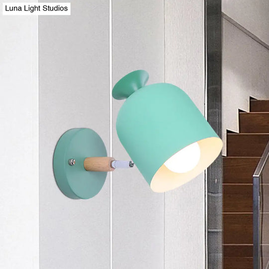 Modern Rotatable Wall Light For Adult Bedrooms - Cup Shade Metal Sconce (Macaron Loft)