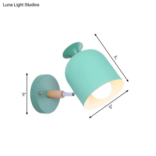 Modern Rotatable Wall Light For Adult Bedrooms - Cup Shade Metal Sconce (Macaron Loft)