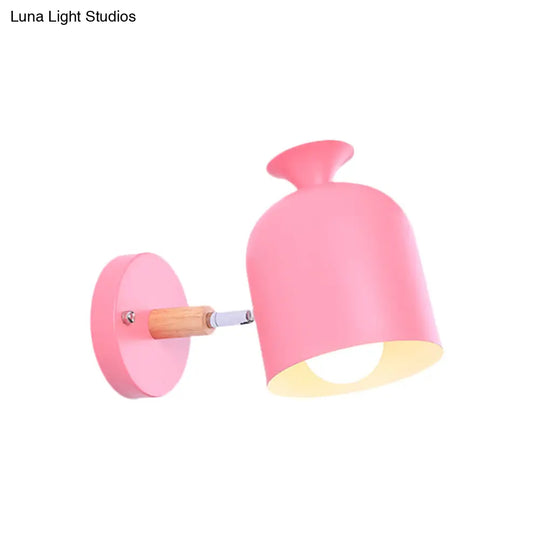 Modern Rotatable Wall Light For Adult Bedrooms - Cup Shade Metal Sconce (Macaron Loft)