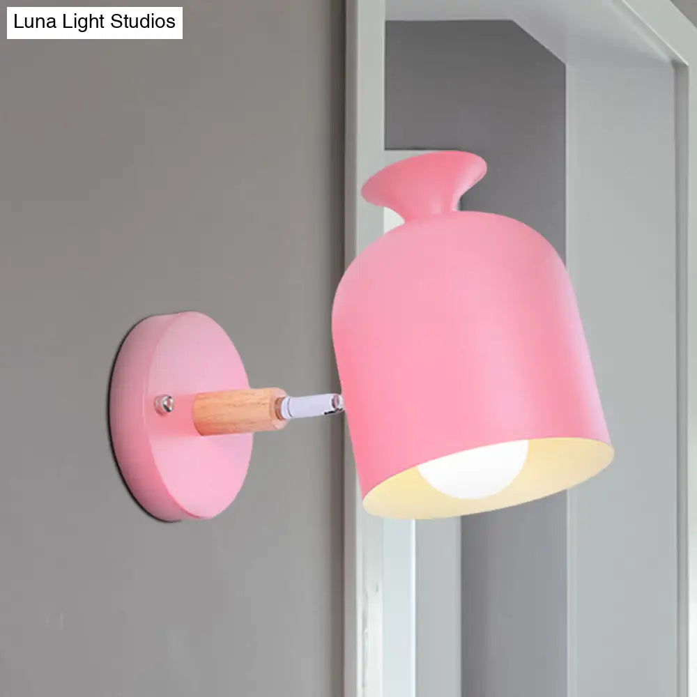 Modern Rotatable Wall Light For Adult Bedrooms - Cup Shade Metal Sconce (Macaron Loft)