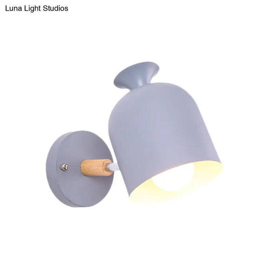 Modern Rotatable Wall Light For Adult Bedrooms - Cup Shade Metal Sconce (Macaron Loft)