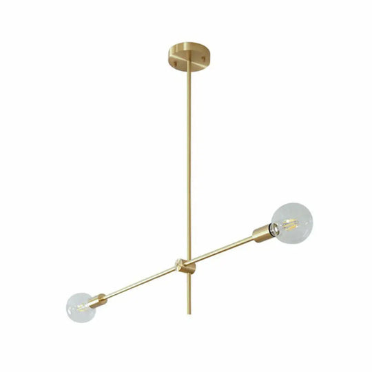 Modern Rotating Arm Chandelier - Sleek Metallic Living Room Ceiling Lamp With Open Bulb Design 2 /