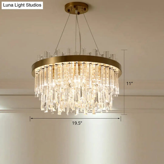 Modern Crystal Brass Chandelier For Bedroom Suspension Lighting / 19.5