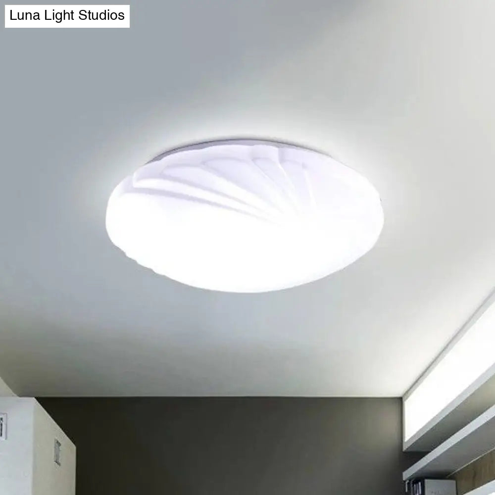 Modern Round Flush Ceiling Light With Acrylic Design - Led Mount Fixture White / 13.5 B