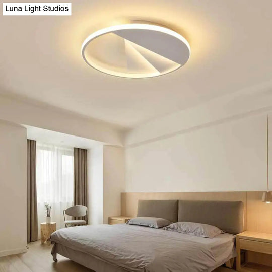 Modern Round Flush Ceiling Lights In Warm/White For Bedroom - 18/21.5 White Aluminum Acrylic Mount /