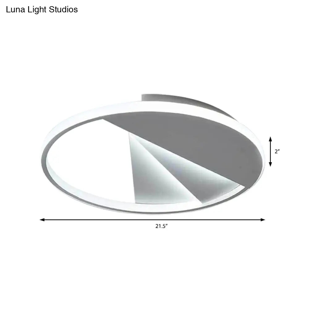 Modern Round Flush Ceiling Lights In Warm/White For Bedroom - 18/21.5 White Aluminum Acrylic Mount