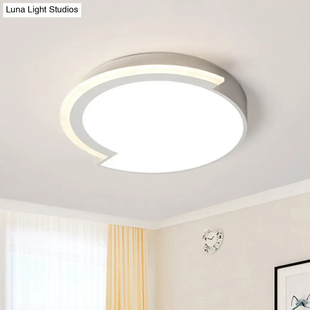 Modern Round Flushmount Ceiling Fixture - White Acrylic Multiple Sizes Warm/White