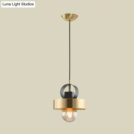 Modern Gold Pendant Light With Round Design: Ideal For Bedside Use