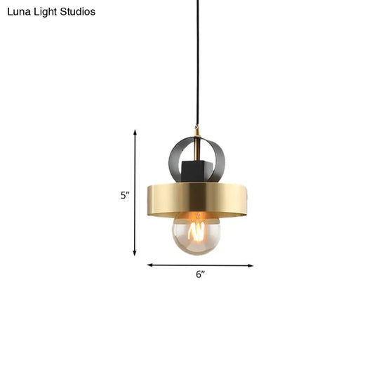 Modern Gold Pendant Light With Round Design: Ideal For Bedside Use