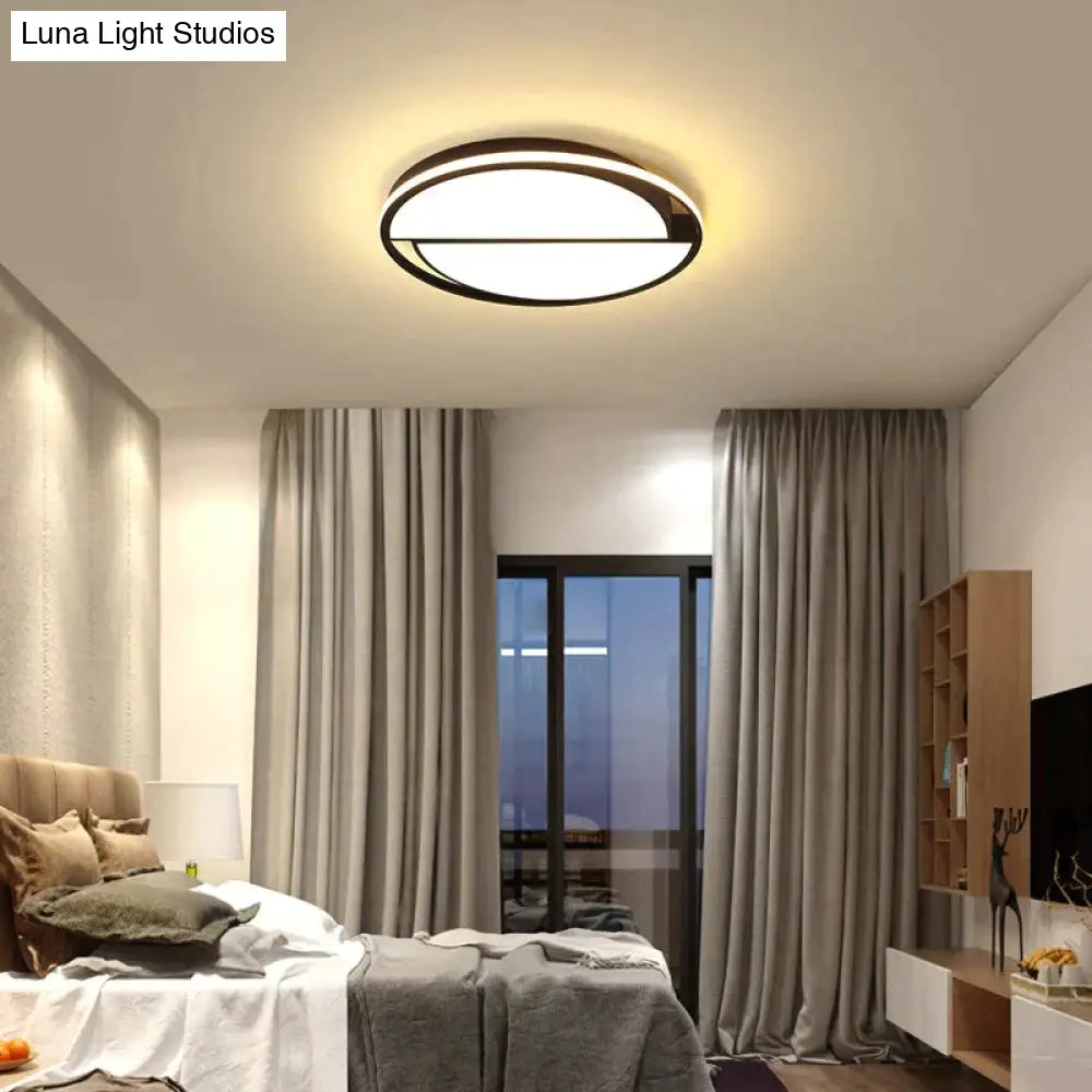 Modern Round Iron Living Room Chandelier Fixtures Led Lustre Bedroom Restaurant Dimmable