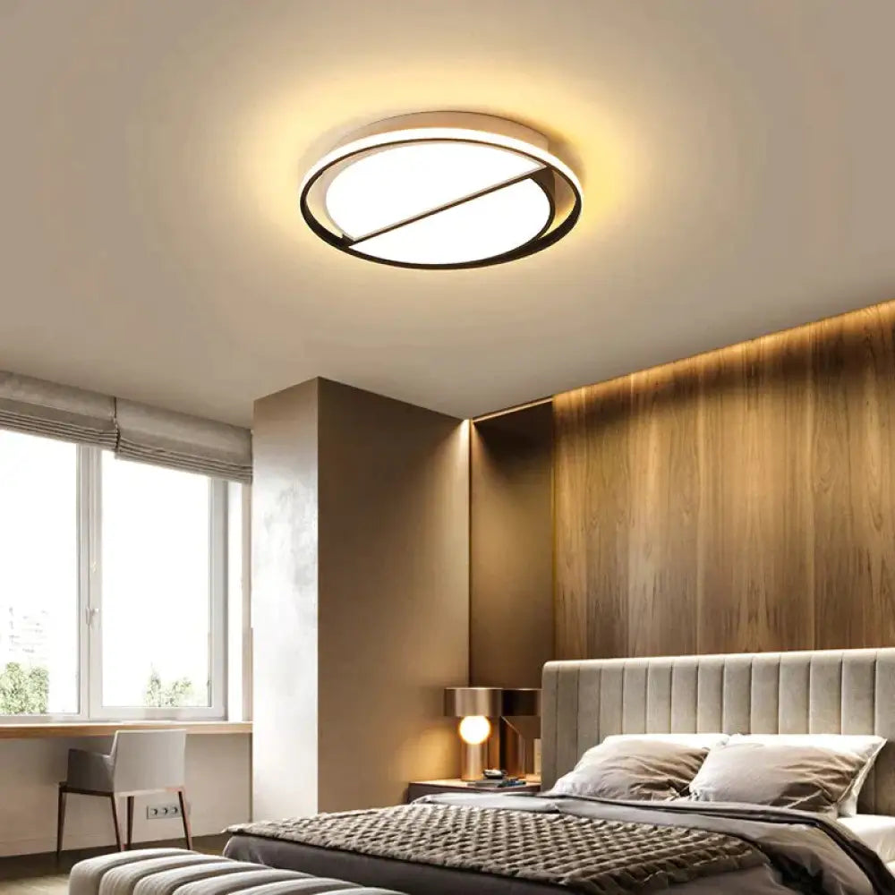 Modern Round Iron Living Room Chandelier Fixtures Led Lustre Bedroom Restaurant Dimmable