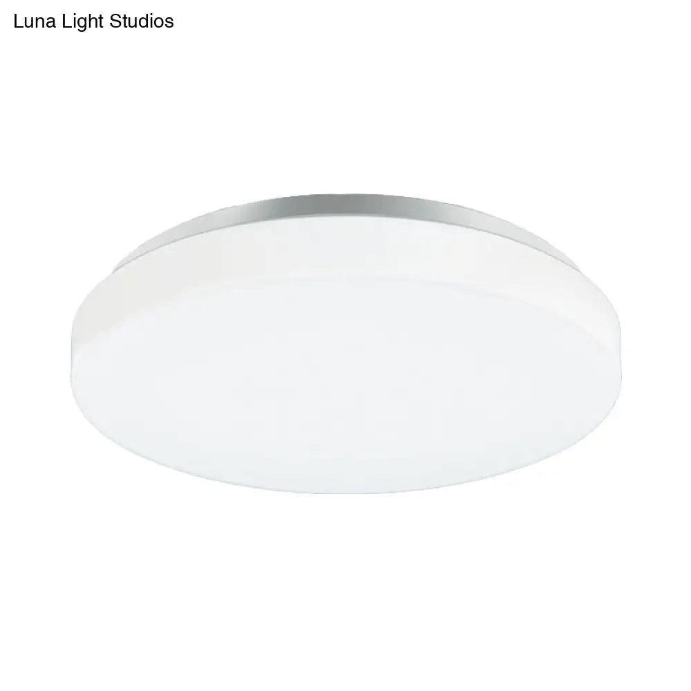 Modern Round Led Ceiling Light With Acrylic Shade - Metal White 7.5’/9’/12’ Dia Flush Mount