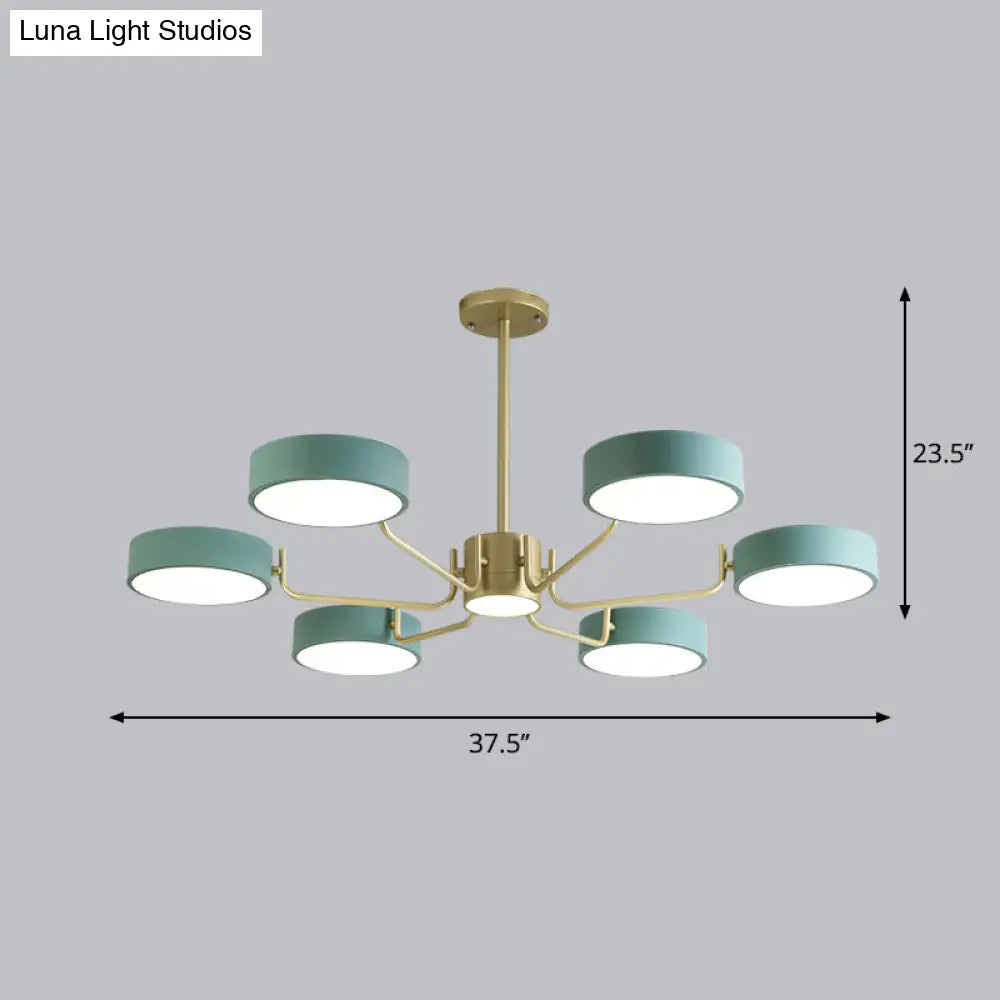 Modern Round Led Chandelier - Minimalistic Acrylic Living Room Hanging Lamp