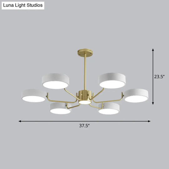 Modern Round Led Chandelier - Minimalistic Acrylic Living Room Hanging Lamp